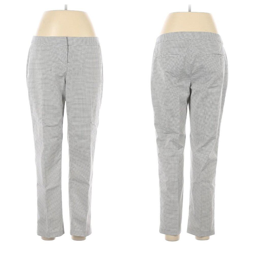 Amanda & Chelsea Women's Plaid Straight Ankle Pants White Size 8